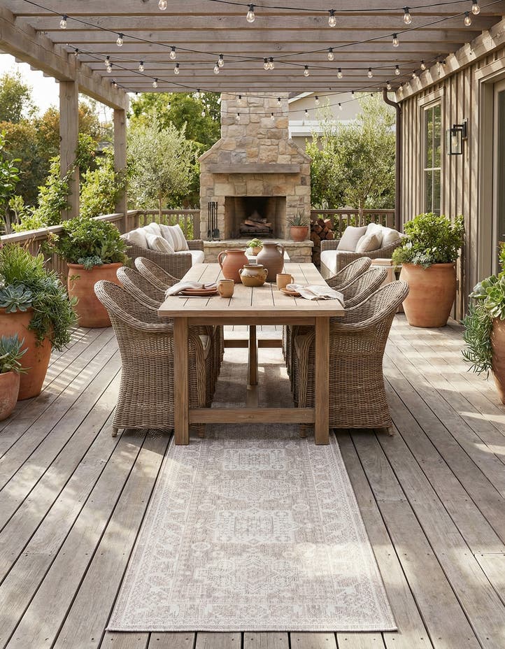 2' 7 x 12' Easy-Clean Aztec Indoor / Outdoor ...