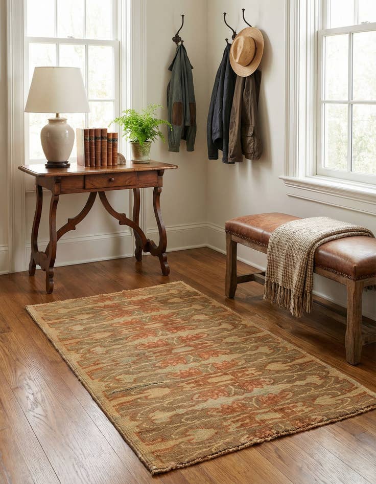 Detail image of 2' 7 x 4' 8 Hand Knotted Oushak Wool Rug