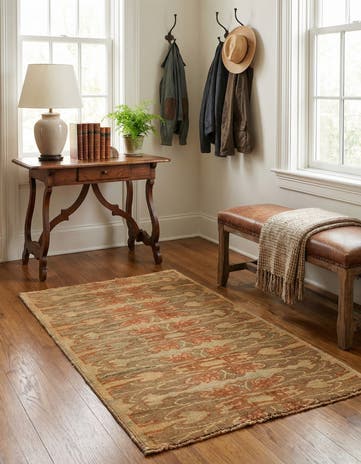 2' 7 x 4' 8 Hand Knotted Oushak Wool Rug