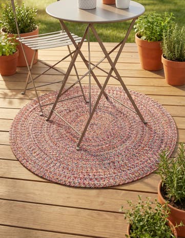 Easy-Clean Eco Verse Washable Indoor / Outdoor Round Rug
