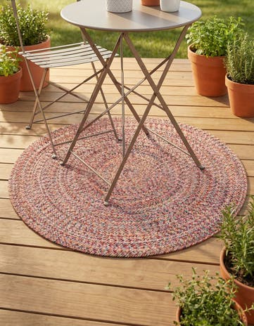 Easy-Clean Eco Verse Washable Indoor / Outdoor Round Rug