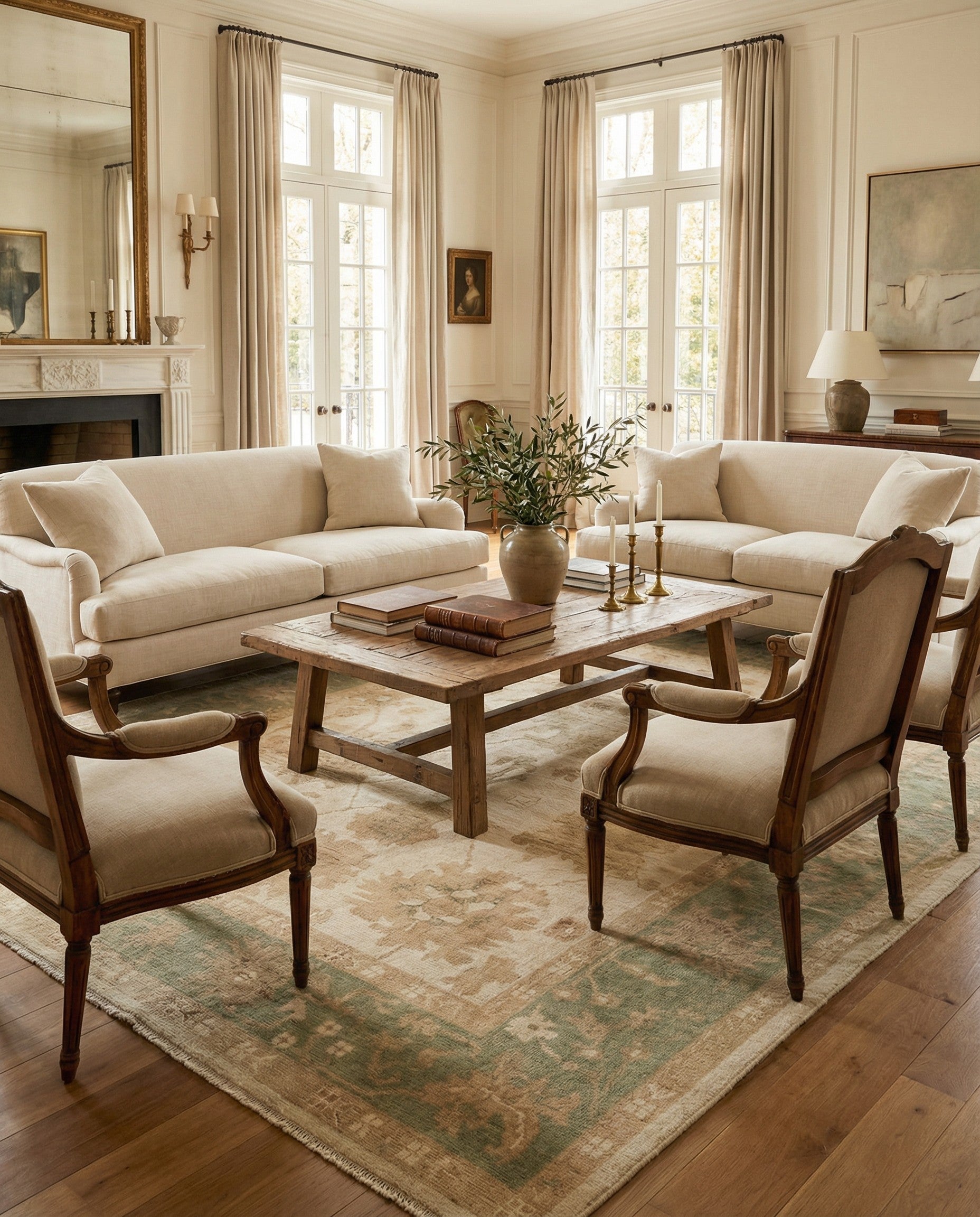 8' 4 x 9' 10 Hand Knotted Oushak Wool Rug