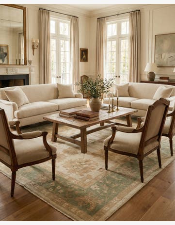 8' 4 x 9' 10 Hand Knotted Oushak Wool Rug