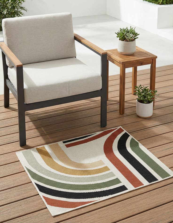 Detail image of 2' x 3' Easy-Clean Modern Indoor / Outdoor Rug