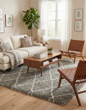 Gray Moroccan Shag Square Rug