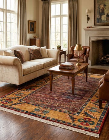 4' 11 x 6' 1 Hand Knotted Ziegler Wool Rug