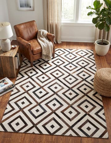 4' x 5' 5 Cowhide Leather Rug