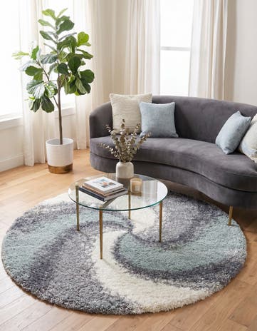 5' 3 x 5' 3 Soft Touch Shag Round Rug