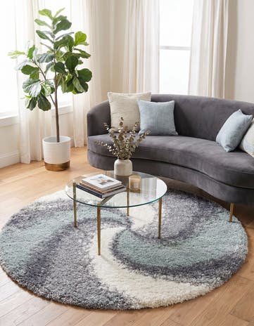 5' 3 x 5' 3 Soft Touch Shag Round Rug