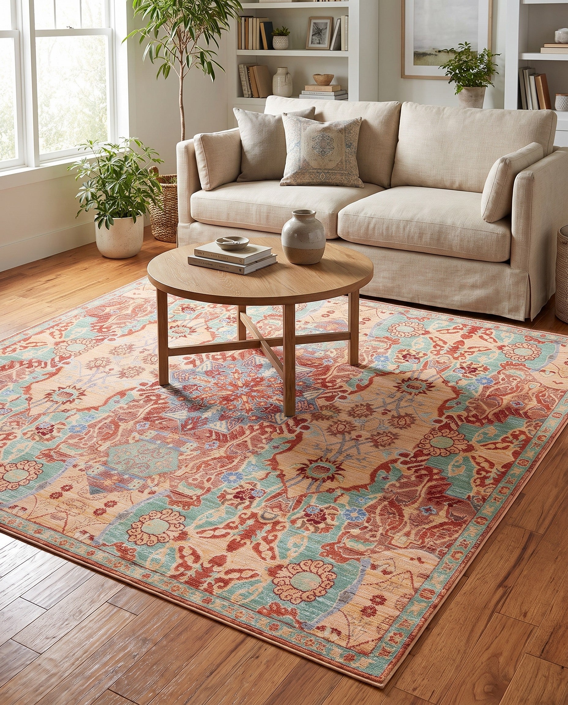 Peach Alexis Square Rug