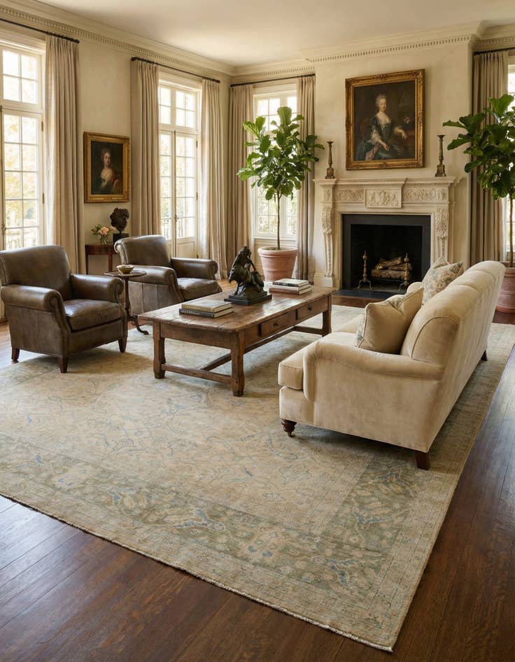 Detail image of 11' 9 x 14' 7 Hand Knotted Ziegler Oriental Rug