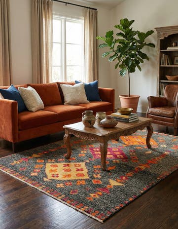 5' 9 x 8' 2 Hand Knotted Balouch Wool Rug