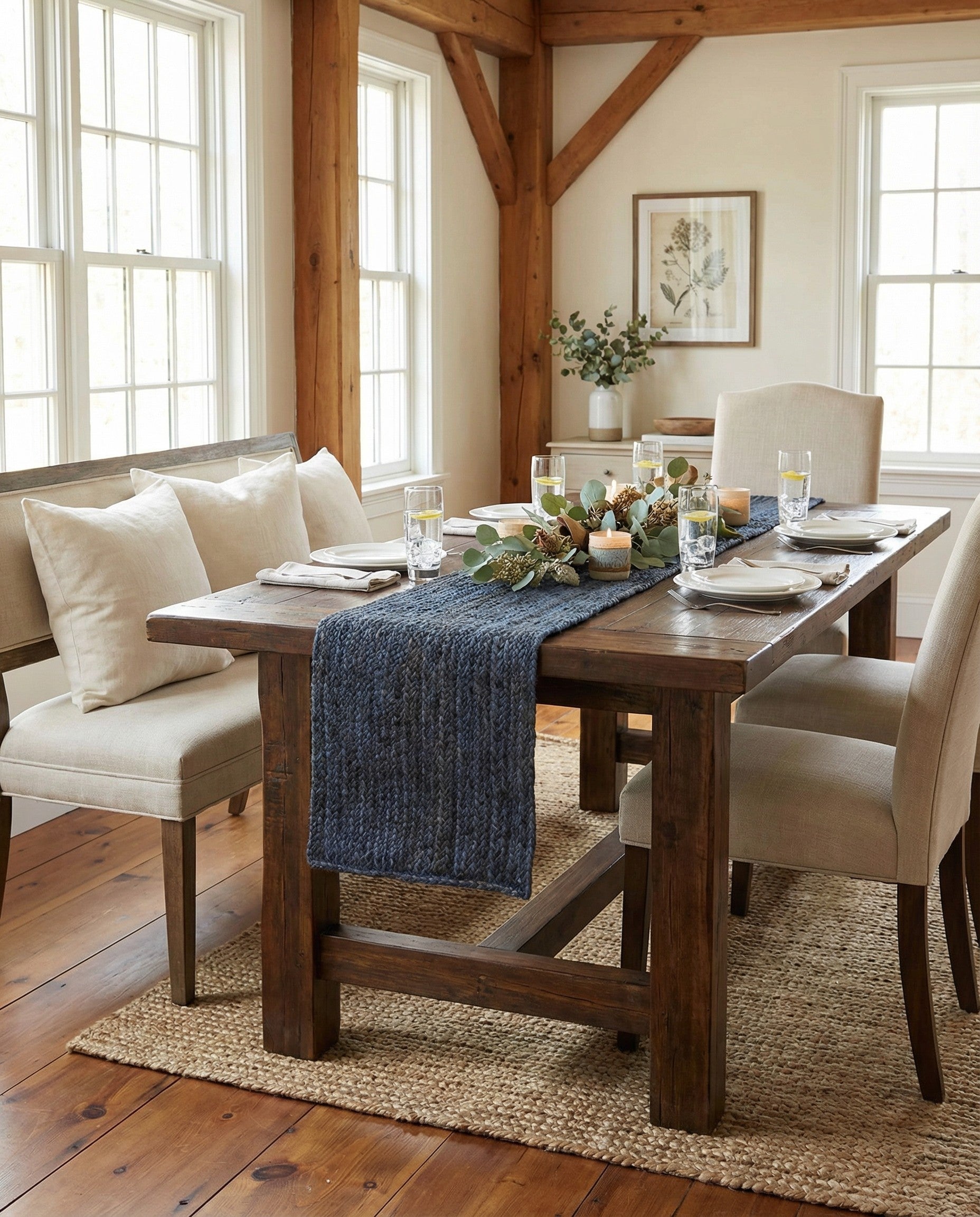 Primary image 1' 2 x 8'  Hand Braided Jute Table Runner Rug