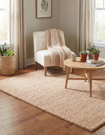 4' 1 x 6' 1 Hand Woven Lana New Zealand Wool Rug