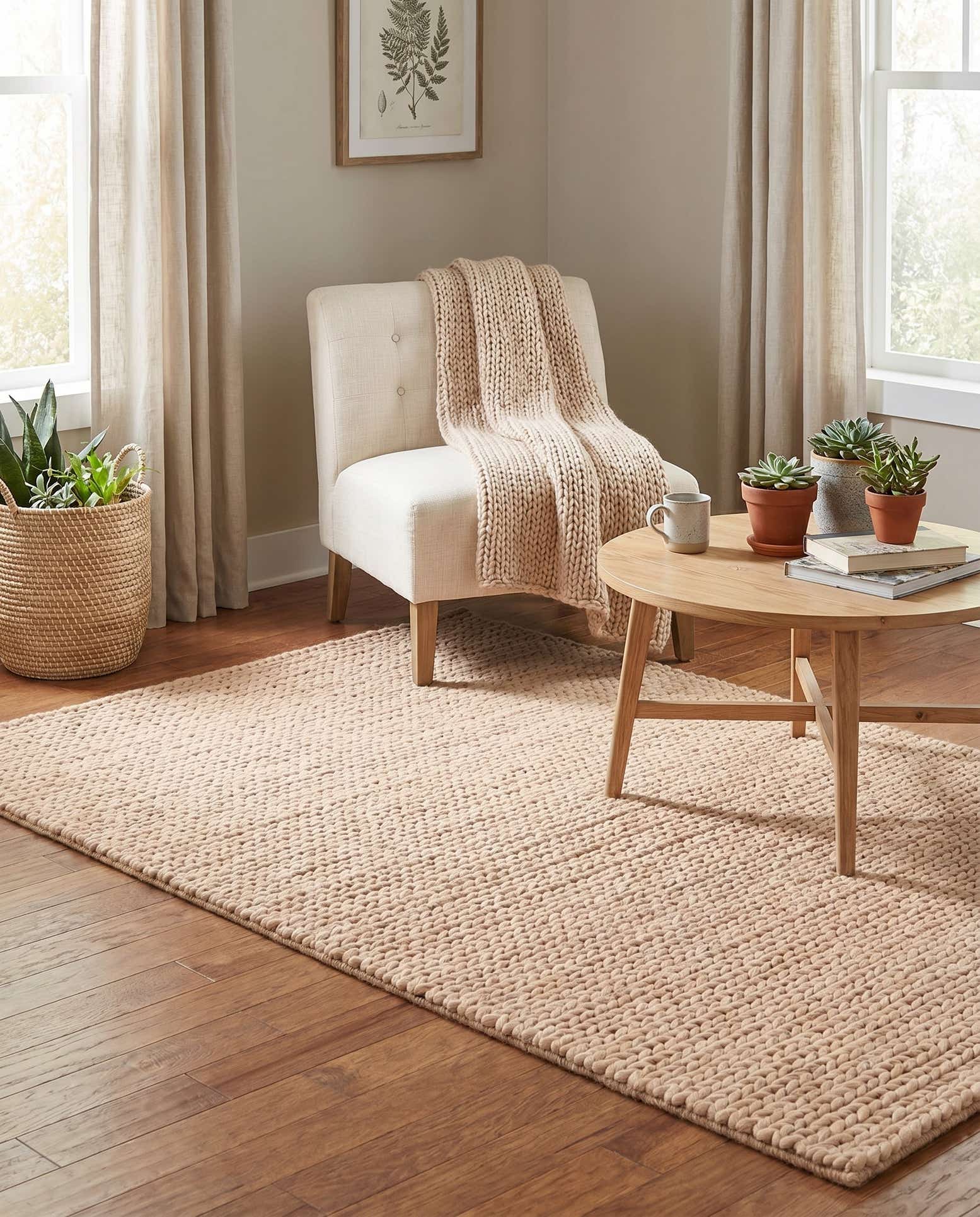 4' 1 x 6' 1 Hand Woven Lana New Zealand Wool Rug