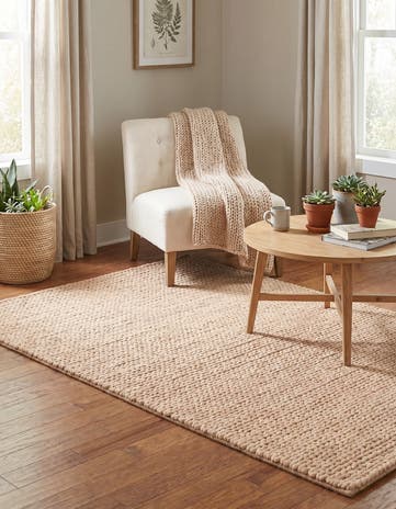 4' 1 x 6' 1 Hand Woven Lana New Zealand Wool Rug