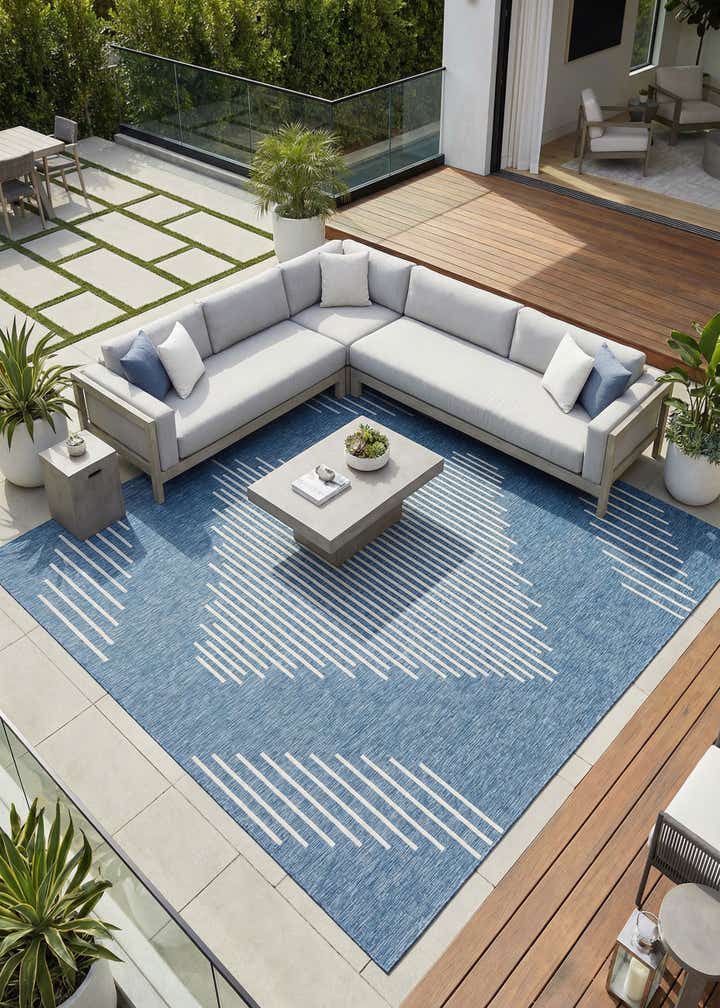 13' x 13' Easy-Clean Modern Indoor / Outdoor Square Rug