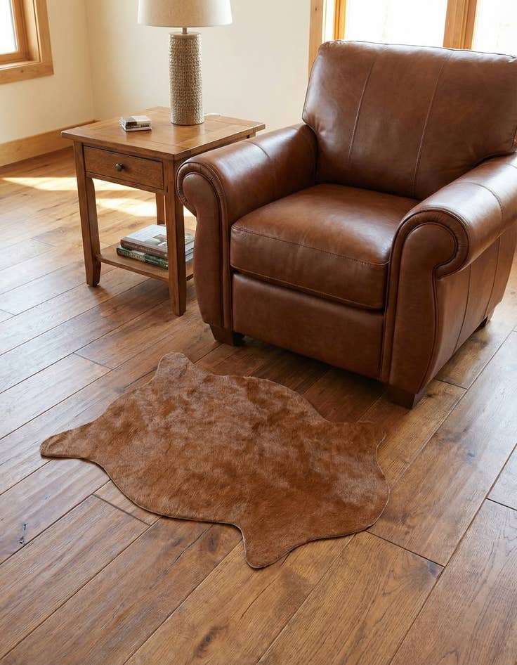 Detail image of 1' 7 x 2' 5 Cowhide Leather Rug