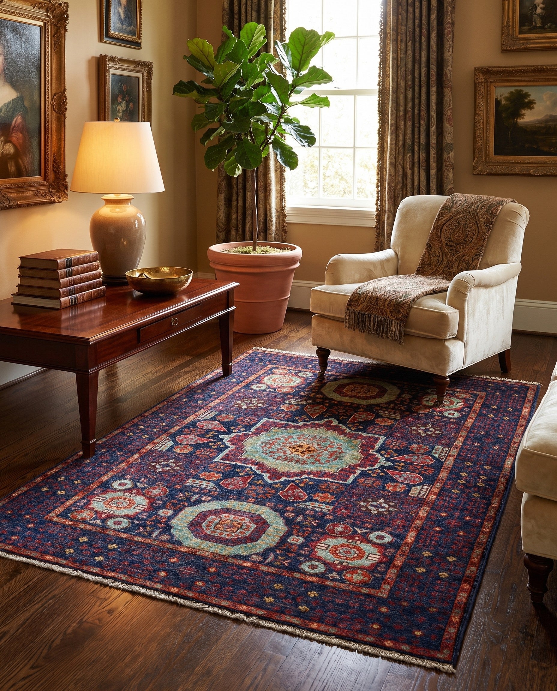3' 4 x 5' 1 Hand Knotted Mamluk Ziegler Rug