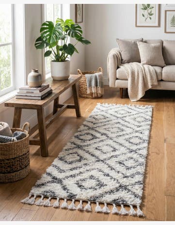 Ivory Lagom Shag Runner Rug