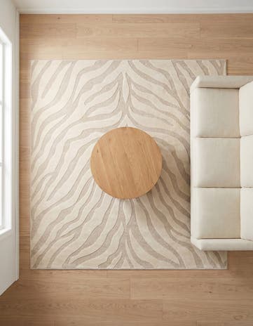 Ivory Contour Square Rug