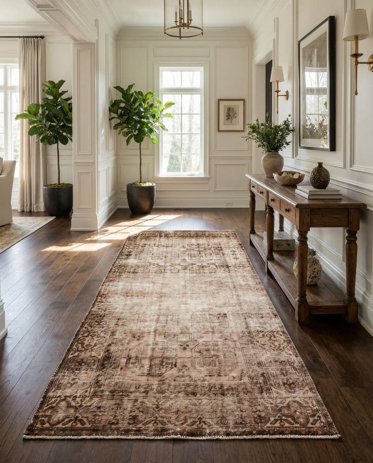 Detail image of 4' 9 x 9' 7 Hand Knotted Ultra Vintage Persian Wool Runner Rug