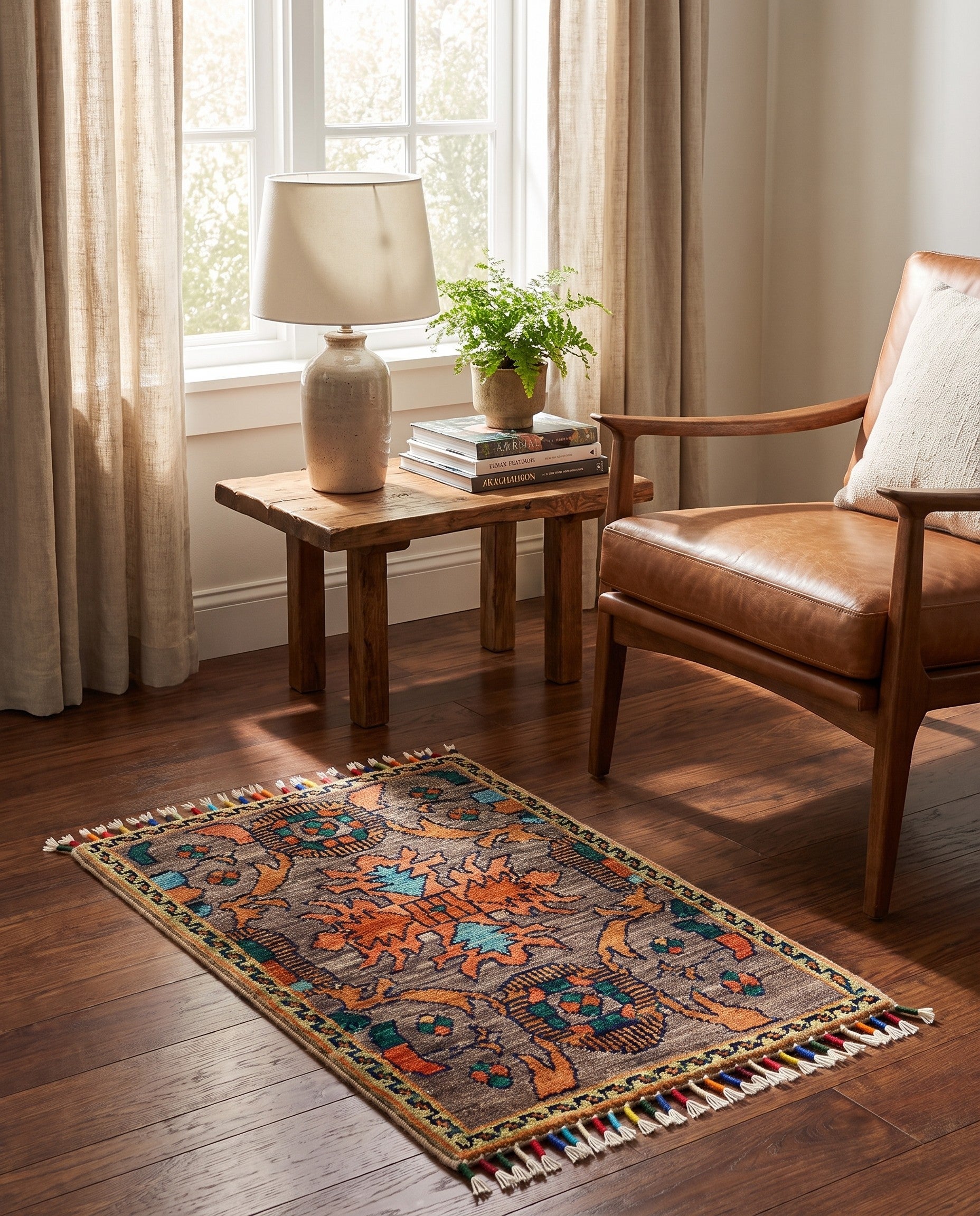 1' 4 x 2' 2 Hand Knotted Modern Ziegler Rug