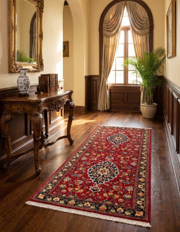 2' 9 x 6' 5 Hand Knotted Qom Persian Runner Rug