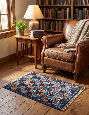 1' 4 x 2' Hand Knotted Ziegler Rug