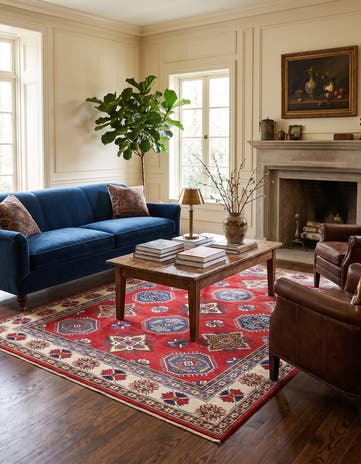 5' 3 x 7' Hand Knotted Kazak Rug