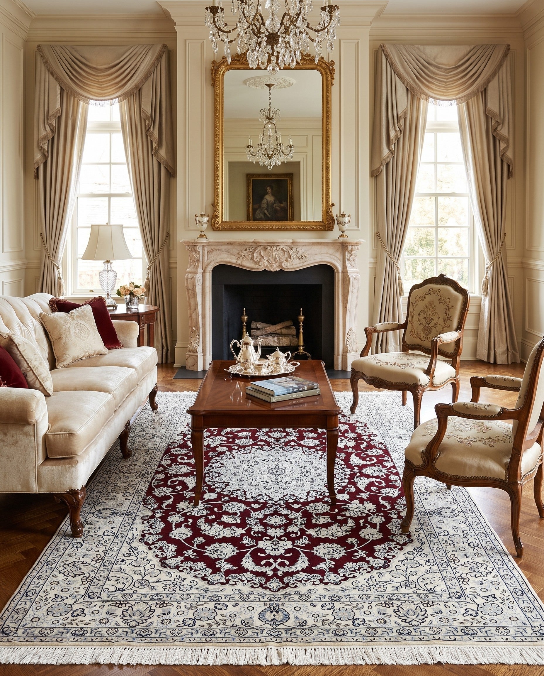 5' 2 x 7' 10 Hand Knotted Nain Persian Rug