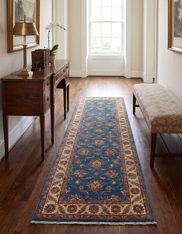 2' 9 x 8' 3 Hand Knotted Pershawar Ziegler Runner Rug
