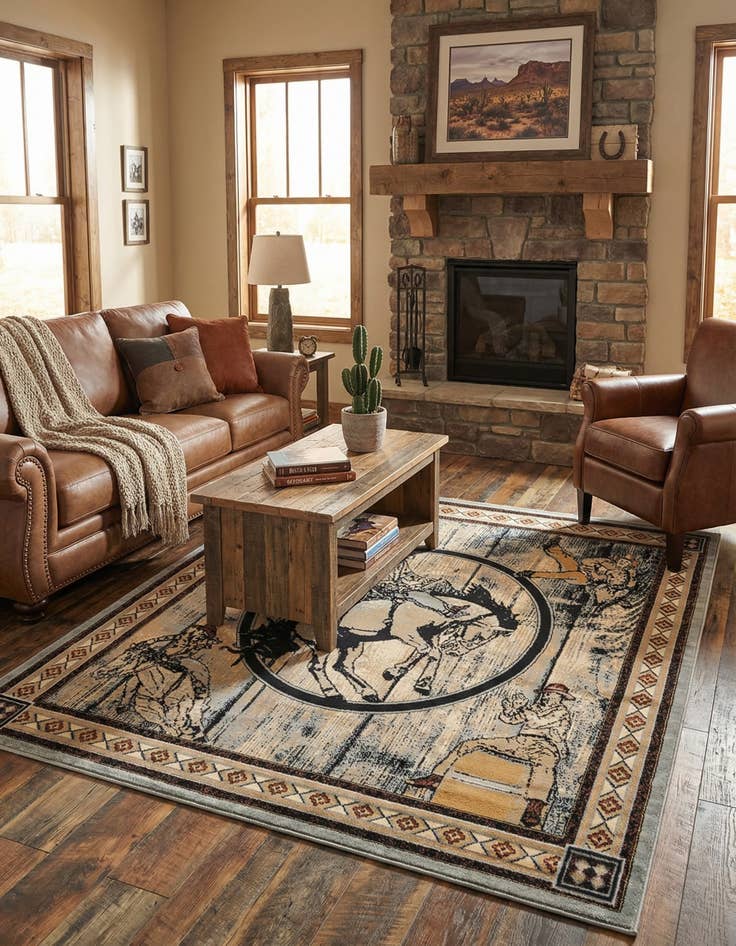 Detail image of 7' 10 x 7' 10 Pioneer Square Rug