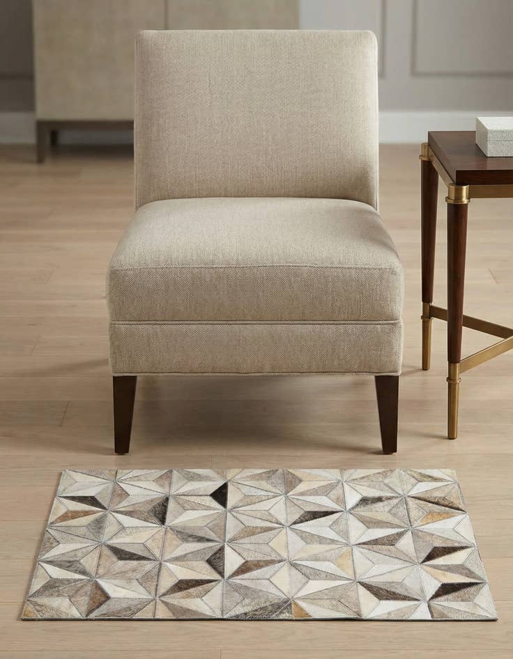 Detail image of 2' 1 x 3' Cowhide Leather Rug