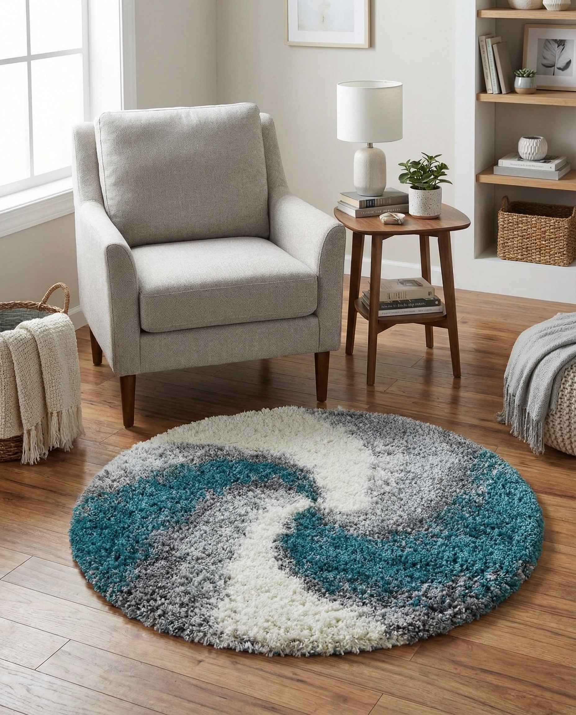  3' 3 x 3' 3 Soft Touch Shag Round Rug