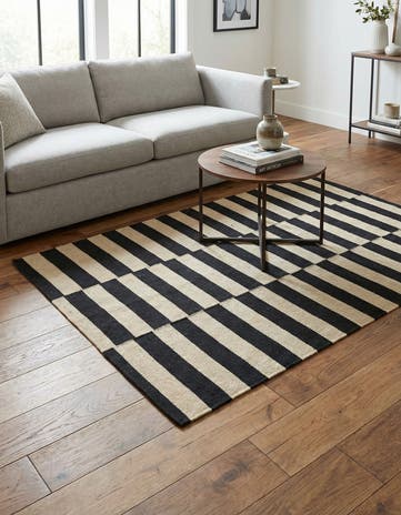 3' 5 x 4' 9 Hand Woven Kilim Modern Wool Rug
