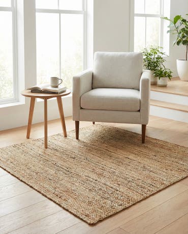  5' 1 x 5' 1  Hand Braided Jute Square Rug