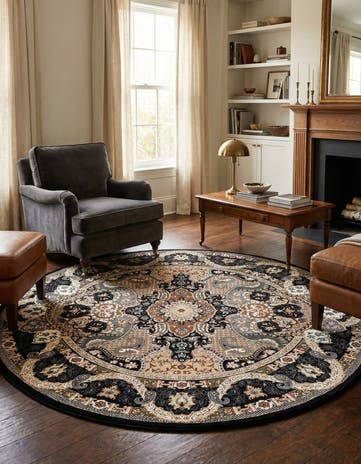 7' 10 x 7' 10 Nain Design Round Rug