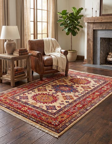 3' 5 x 5' Hand Knotted Kazak Rug