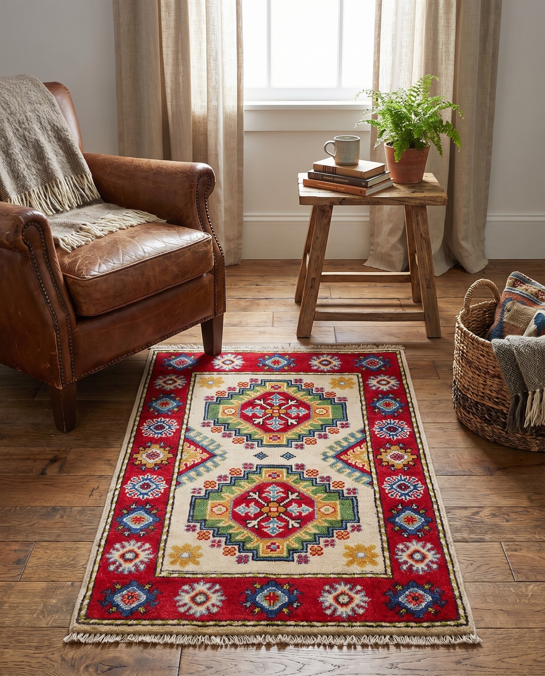 2' x 3' 2 Hand Knotted Kazak Rug