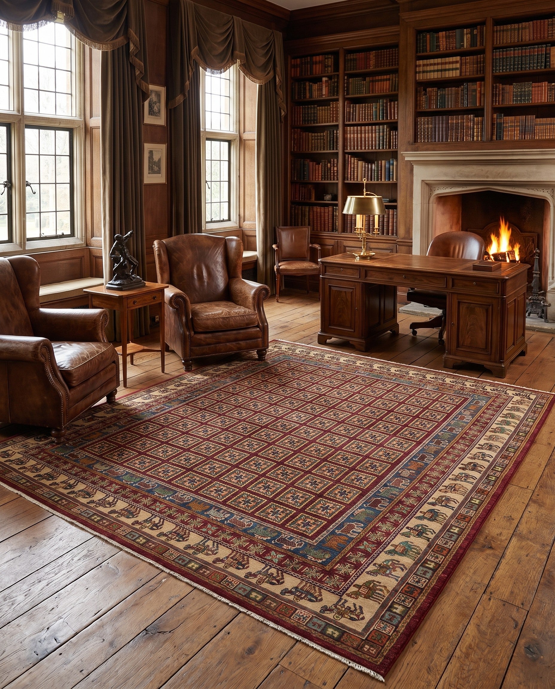 8' 3 x 9' 5 Hand Knotted Kazak Rug