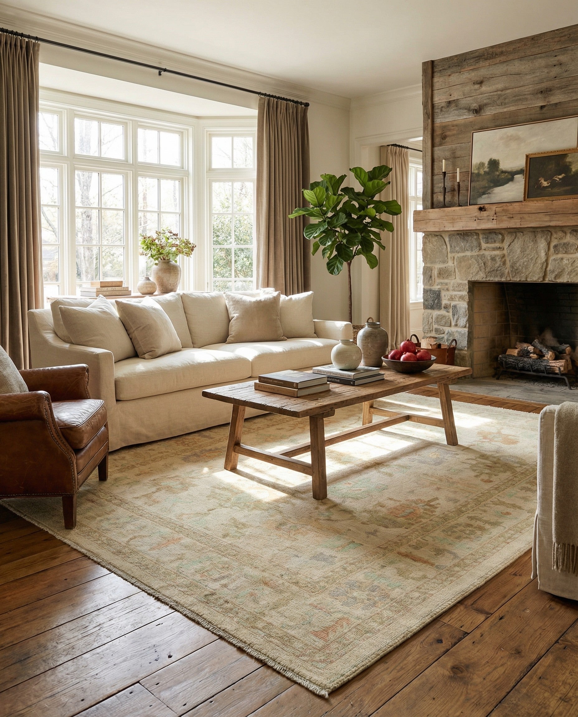 8' 2 x 9' 11 Hand Knotted Oushak Wool Rug