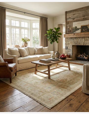 8' 2 x 9' 11 Hand Knotted Oushak Wool Rug