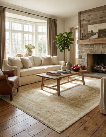 8' 2 x 9' 11 Hand Knotted Oushak Wool Rug