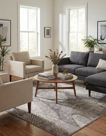 Dark Gray Monte Carlo Square Rug