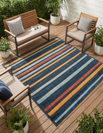 5' 3 x 5' 3 Easy-Clean Belize Indoor / Outdoor Square Rug