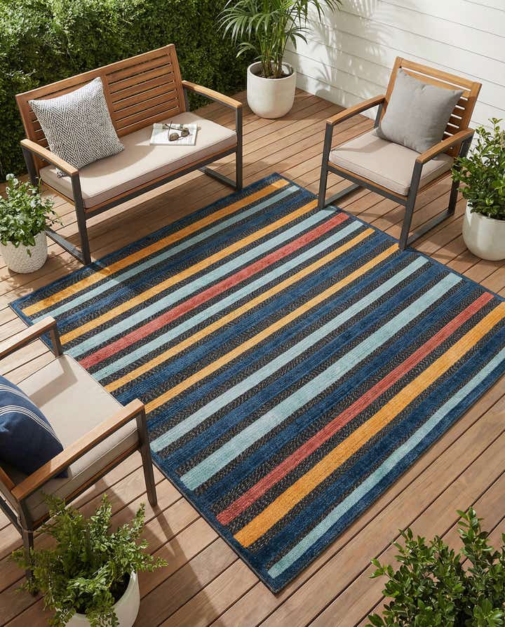 5' 3 x 5' 3 Easy-Clean Belize Indoor / Outdoor Square Rug