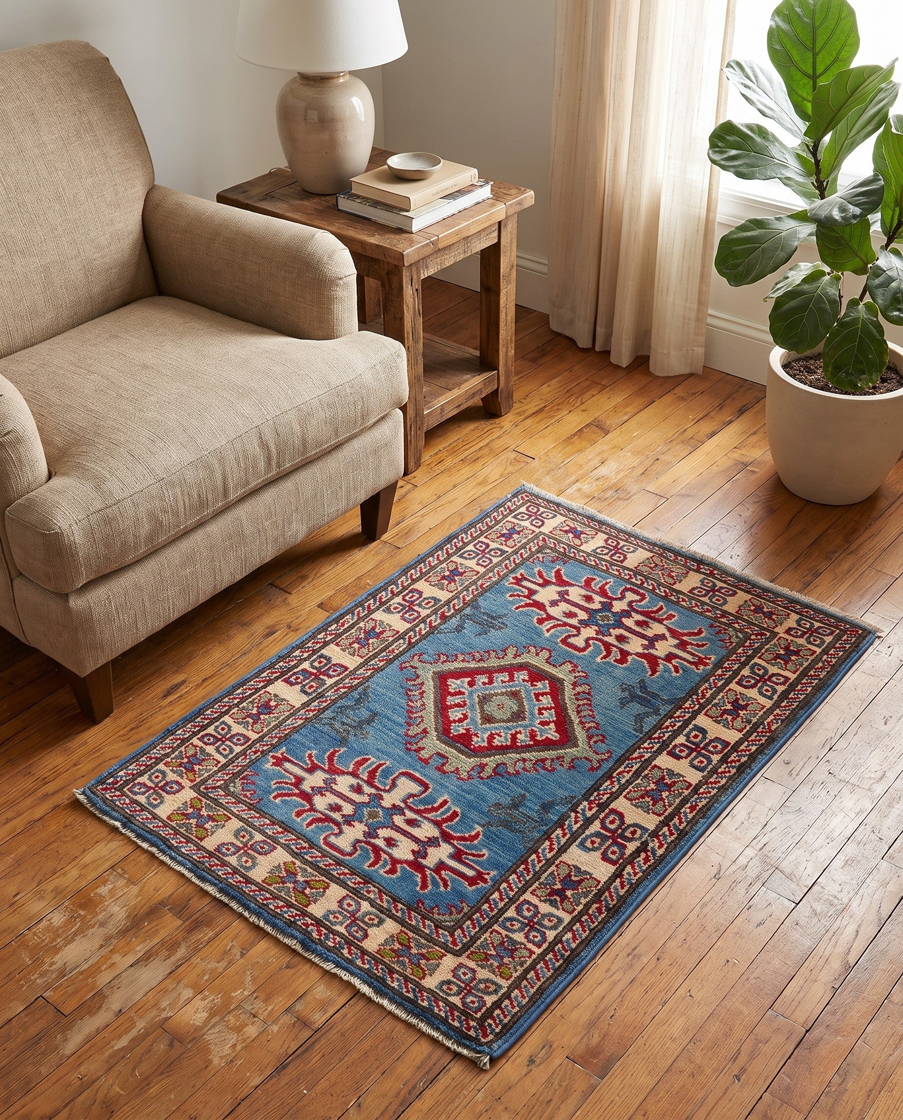 2' 1 x 3' Hand Knotted Kazak Rug