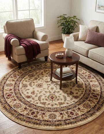 Cream Aditi Round Rug