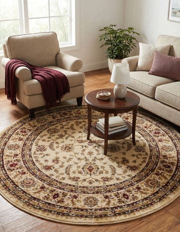 Cream Aditi Round Rug